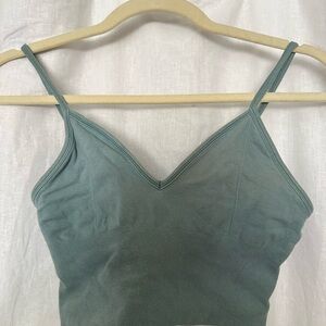 Alo Yoga sage green ribbed bra tank
